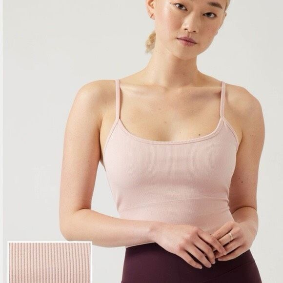 Athleta Aurora Blush Pink Seamless Cami Size Small - Picture 4 of 8